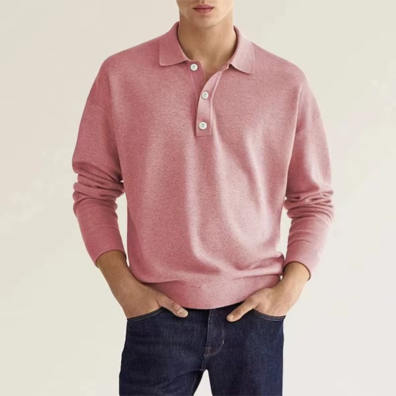 Polo à manches longues et revers pour homme
