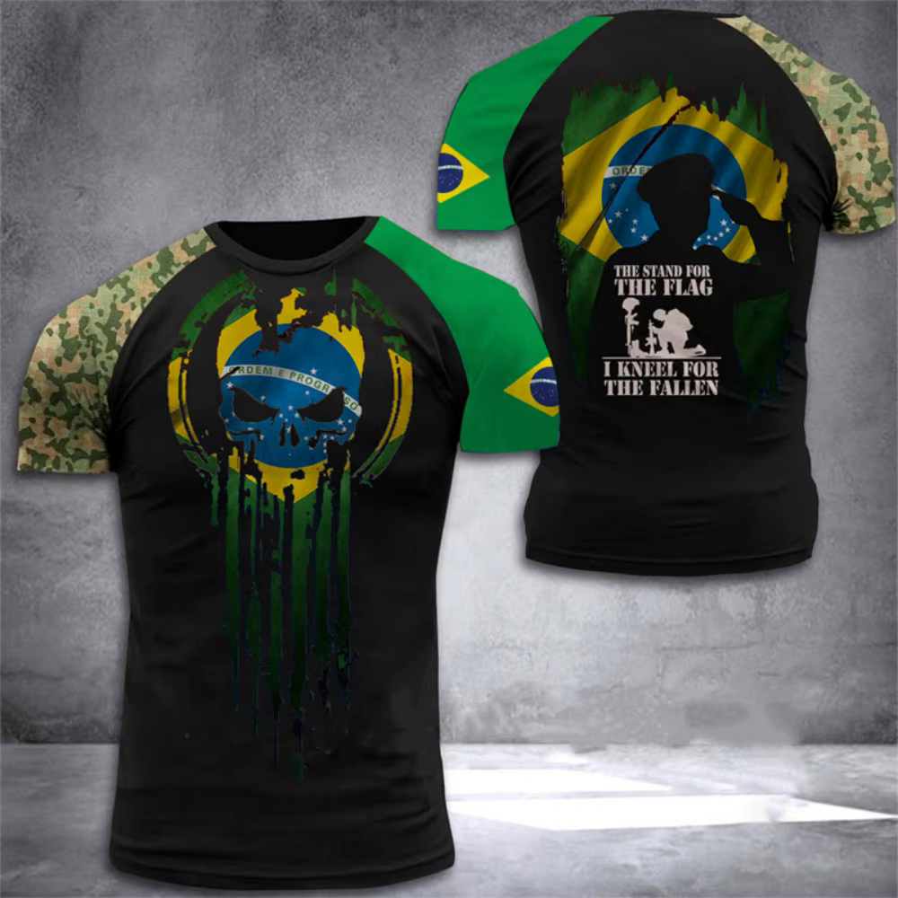 Brésil drapeau hommes T-Shirt impression 3D brésilien