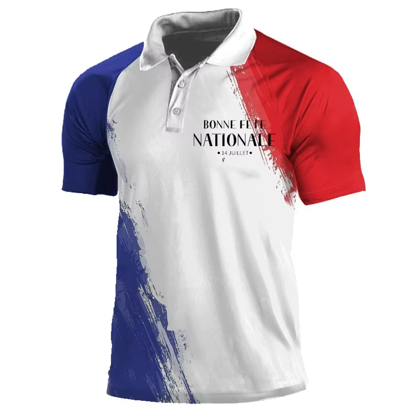 Polo classique Simple drapeau de la France pour hommes