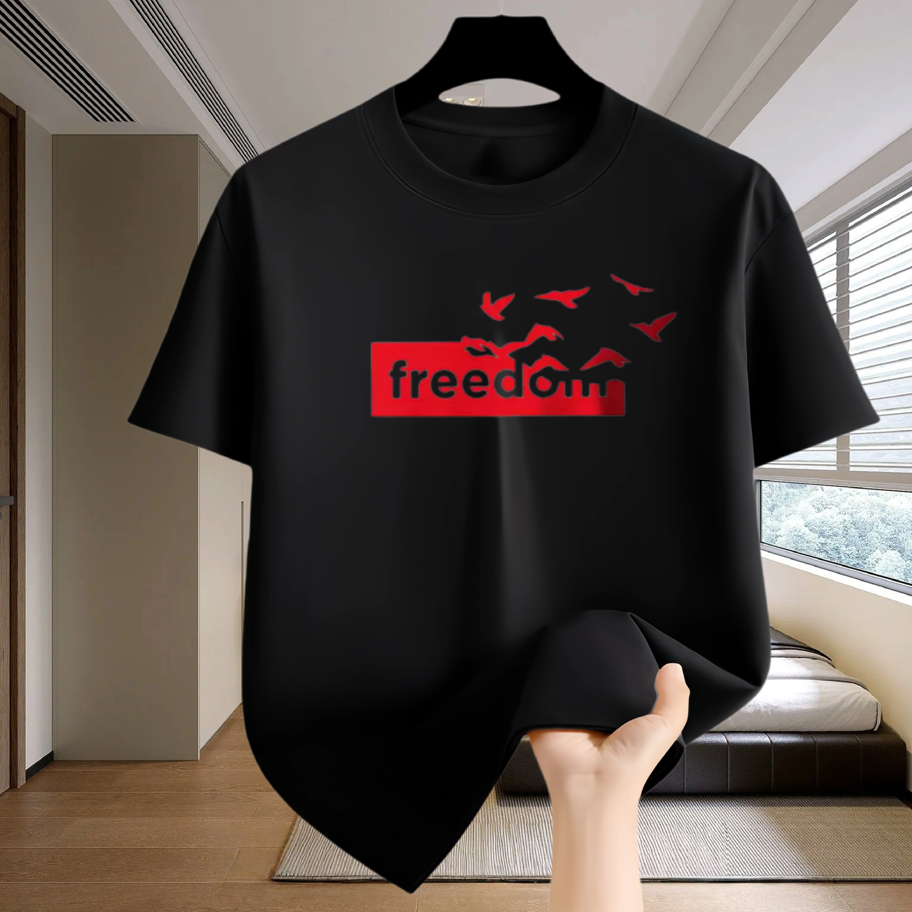 T-shirt pour homme avec imprimé - haut de sport décontracté pour le jogging et le marathon en plein air.