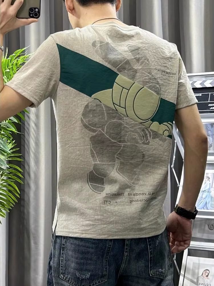 T-shirt en Lin Blanc pour Homme