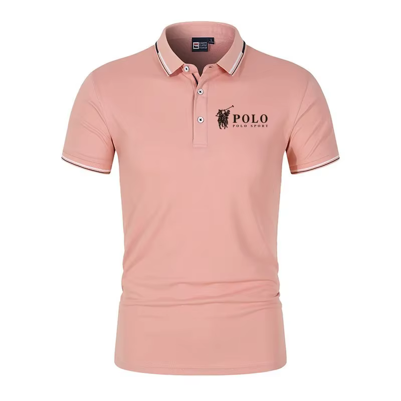Polo pour homme à manches courtes en tissu 100% soie de lait