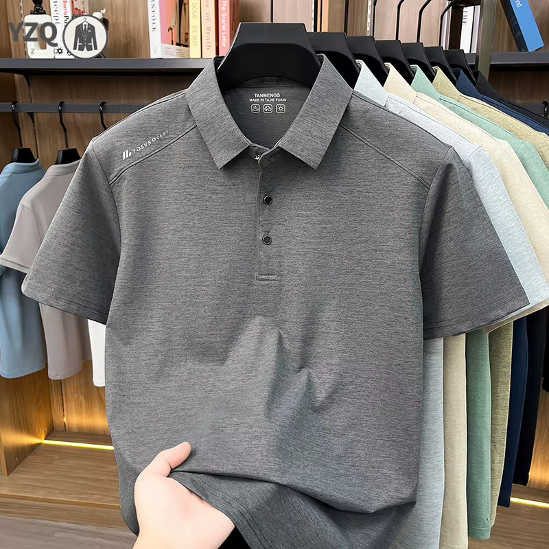 Polo basique pour homme avec col et boutons