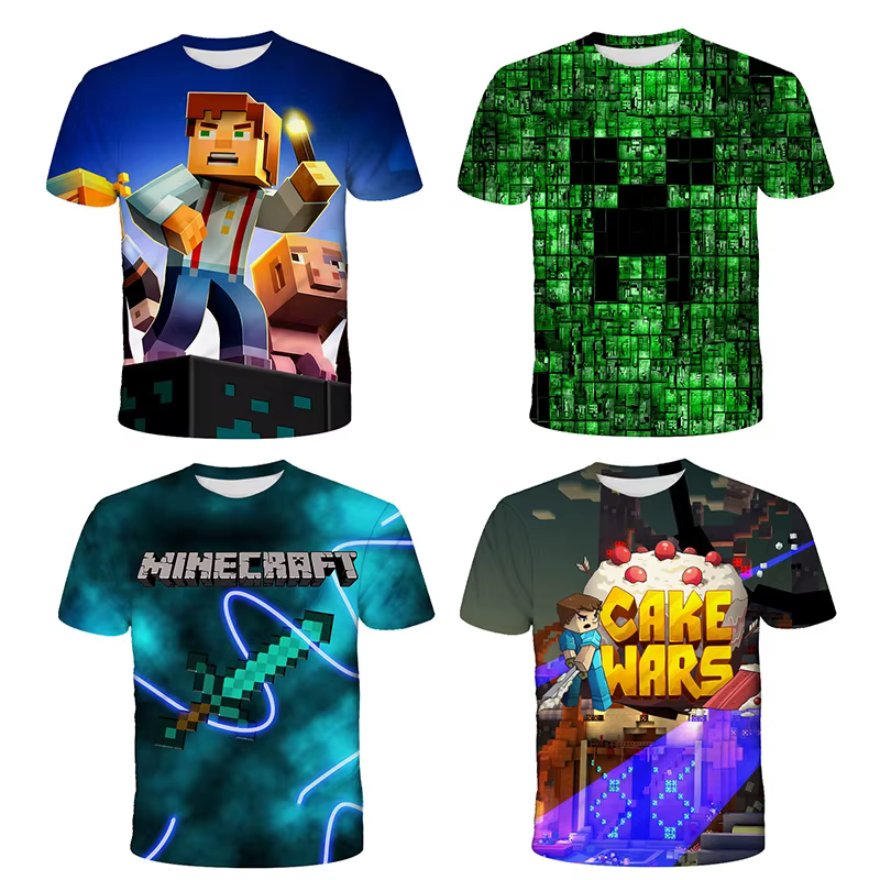 T-shirt décontracté Uniqlo Minecraft imprimé en 3D