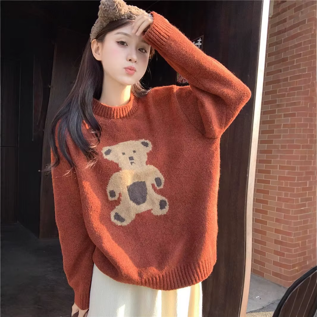 Pull tricoté à col rond pour femme