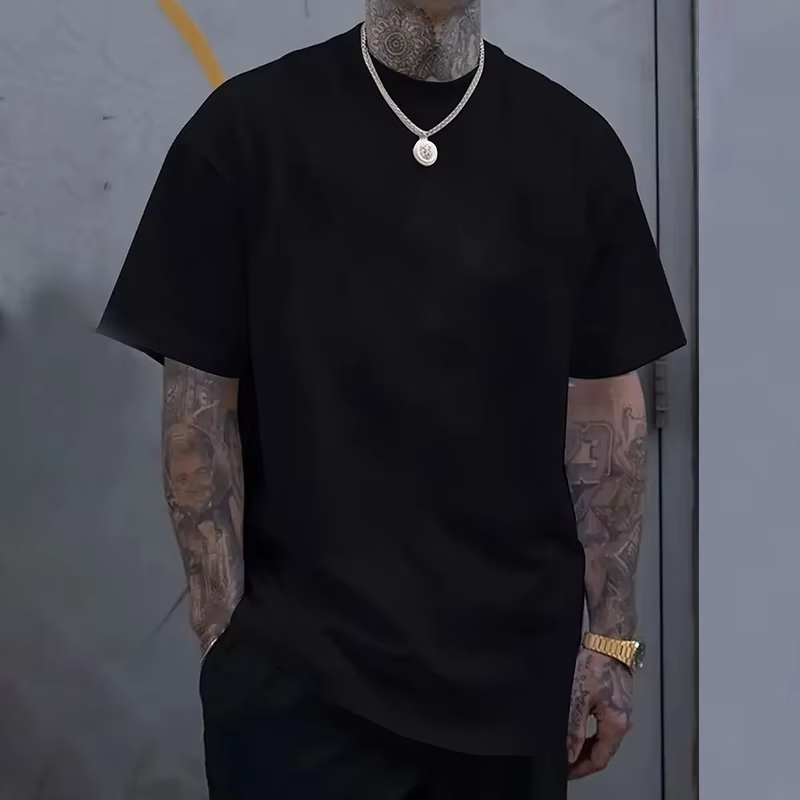 Offres spéciales hommes T-shirt coton couleur unie à manches courtes de haute qualité t-shirts occasionnels Sports de