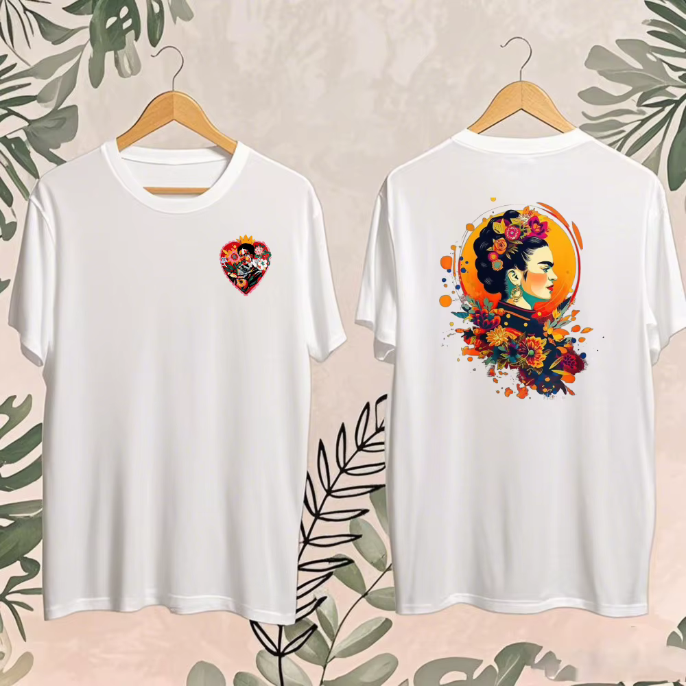 T-shirt imprimé Frida Kahlo Art Botanique