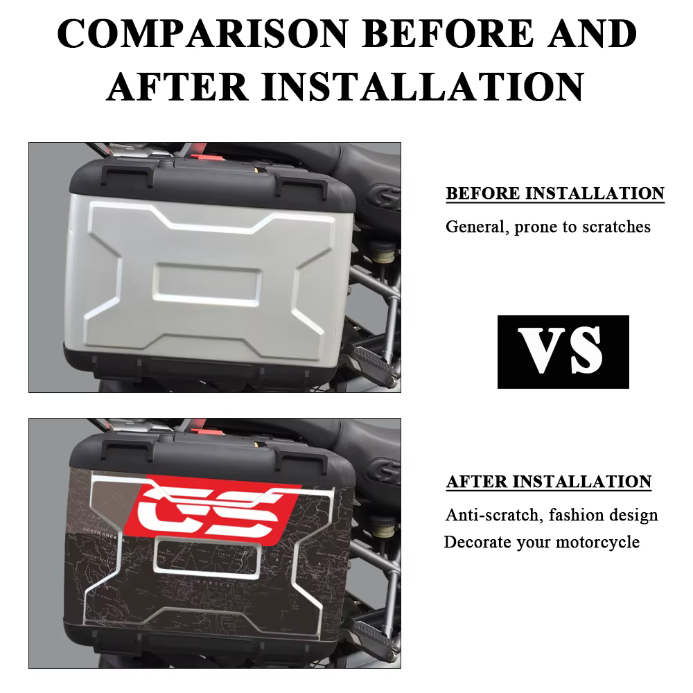 Autocollants pour boîtes de moto, accessoires for BMW Vario Case R1200GS R1250GS 2004-2024, décalcomanies pour boîte latérale for R 1250 GS 1250GS R1200 1200GS