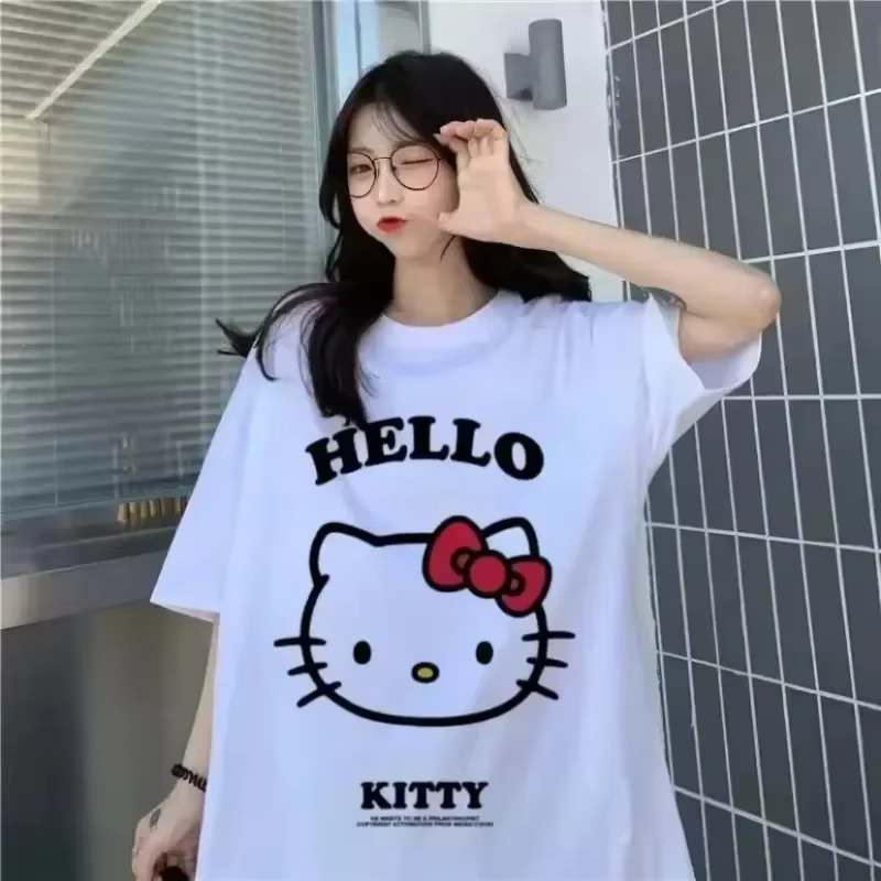T-shirts en coton coréen Y2K Hello Kitty Kawaii