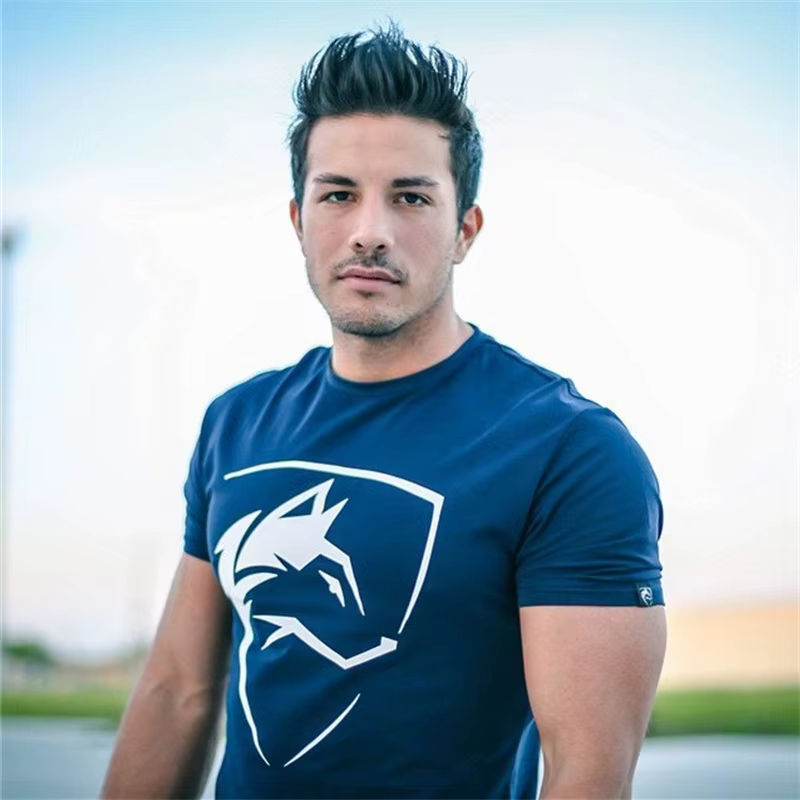 2024 T-shirts de sport d'été hommes en plein air Fitness entraînement T-shirt mode tendance coton élastique course à