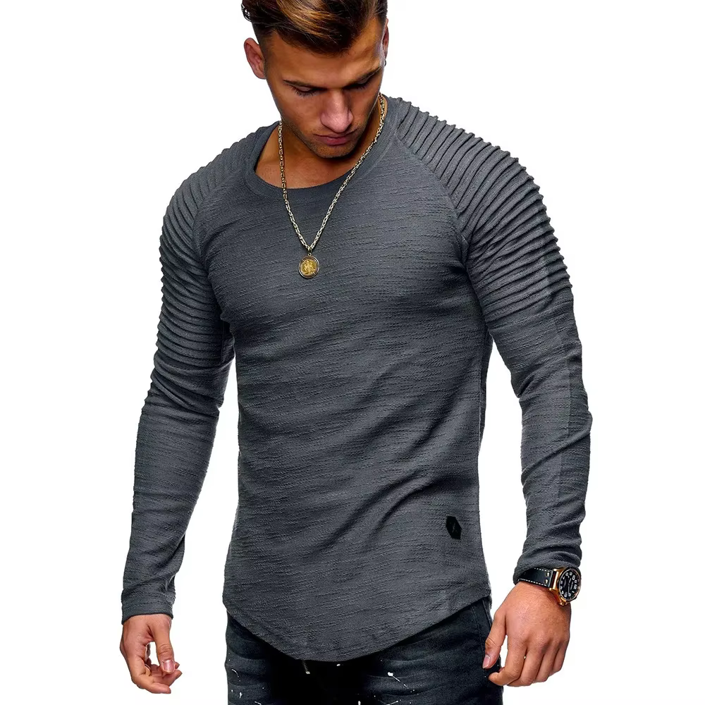 MRMT 2026 Nouveau T-shirt Homme Uni Coupe Slim Col Rond Manches Longues