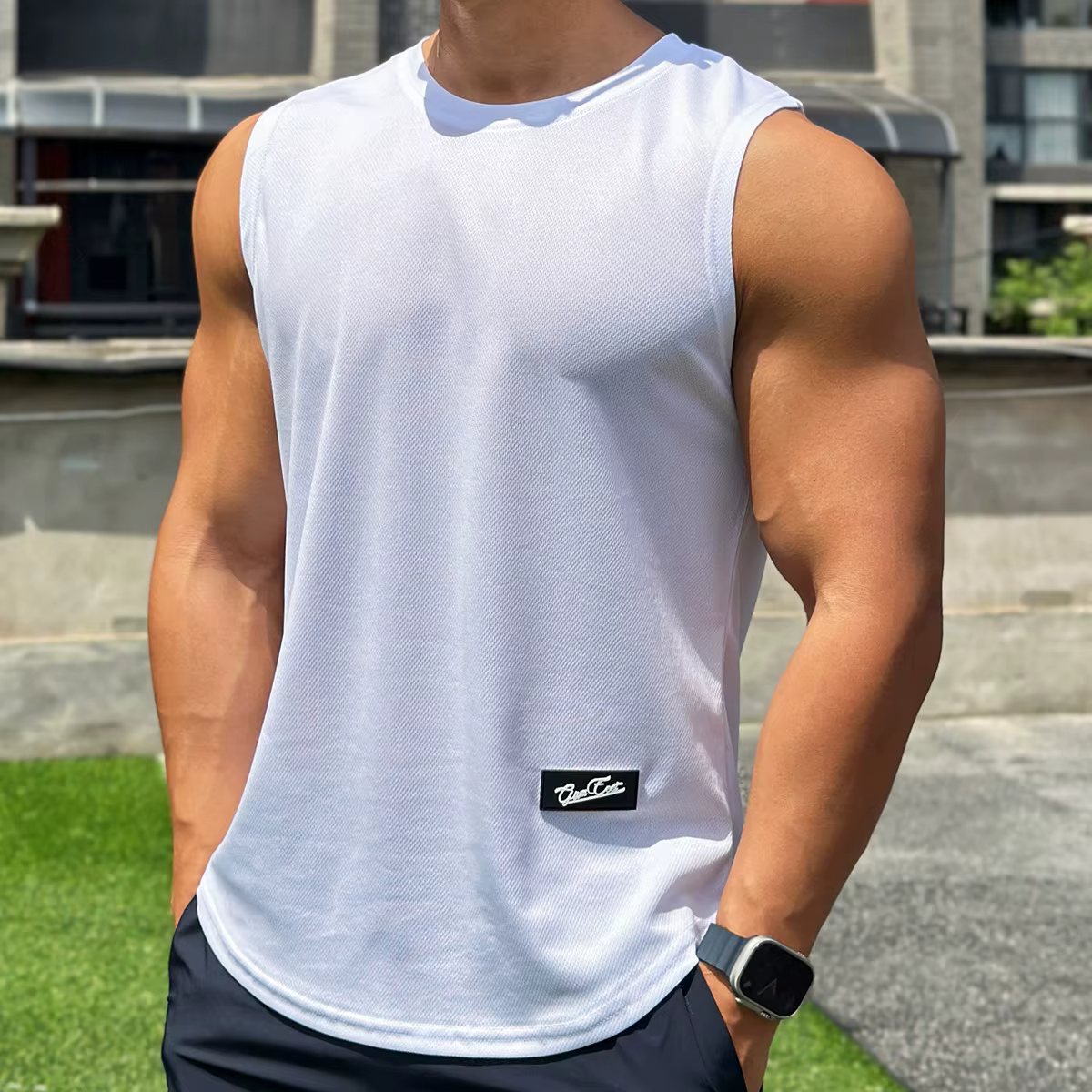 Débardeur de gymnastique pour hommes, chemise de Fitness sans manches, maille respirante, gilet de sport, maillot de corps, gilet de course pour hommes