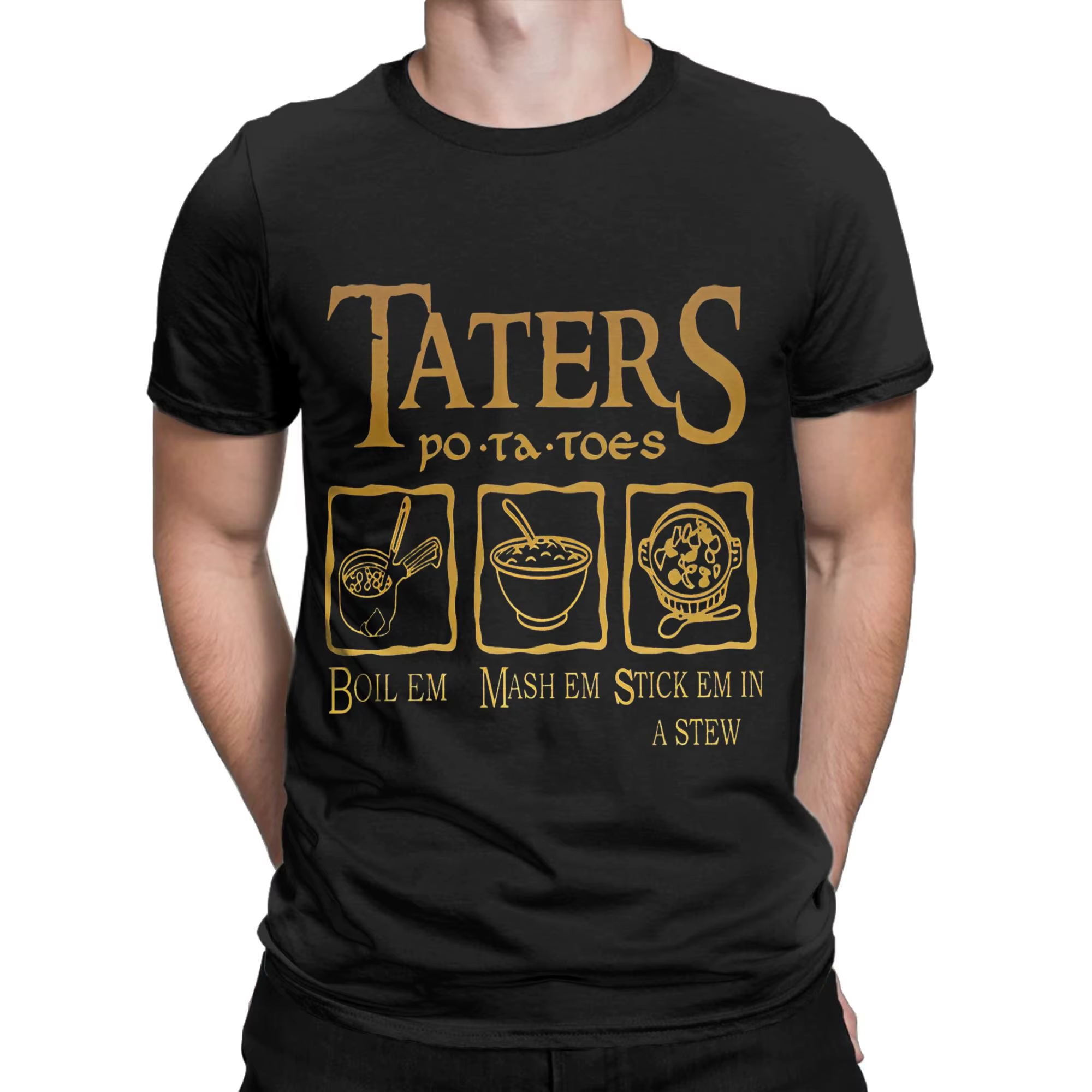 L-Lords Of The R-Rings t-shirt été Taters pommes de terre coton T-Shirts pour hommes tendance motif