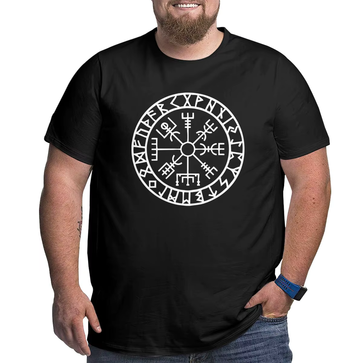 Vegvisir-T-Shirt Navigateur Futhlavabo Runes pour Homme