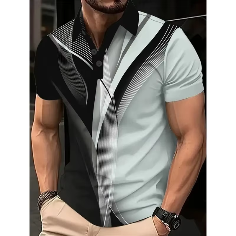 Polo homme à motif irrégulier tendance