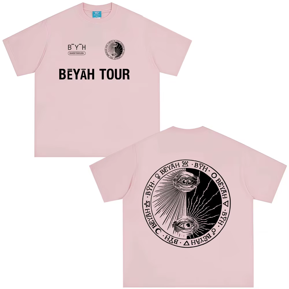 T-shirt Rapper Damso Beyah Tour 2026 – Mode Hip Hop Oversize à Manches Courtes – Vêtements Décontractés en Coton pour Hommes et Femmes