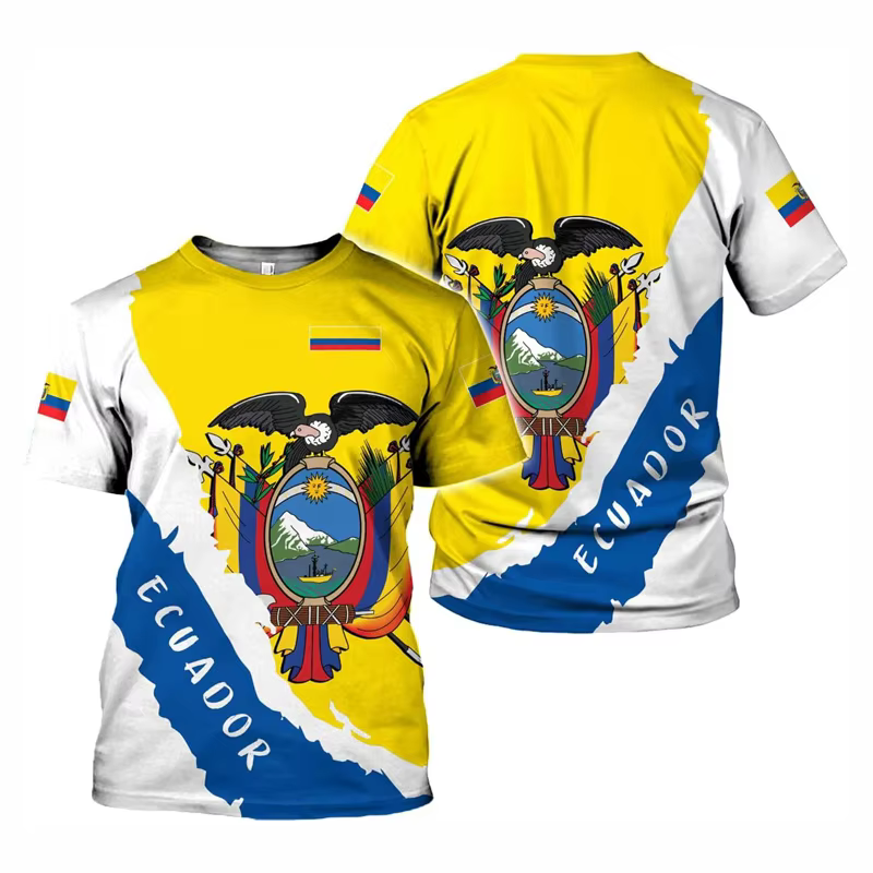 T-shirt pour homme avec drapeau de l'Équateur