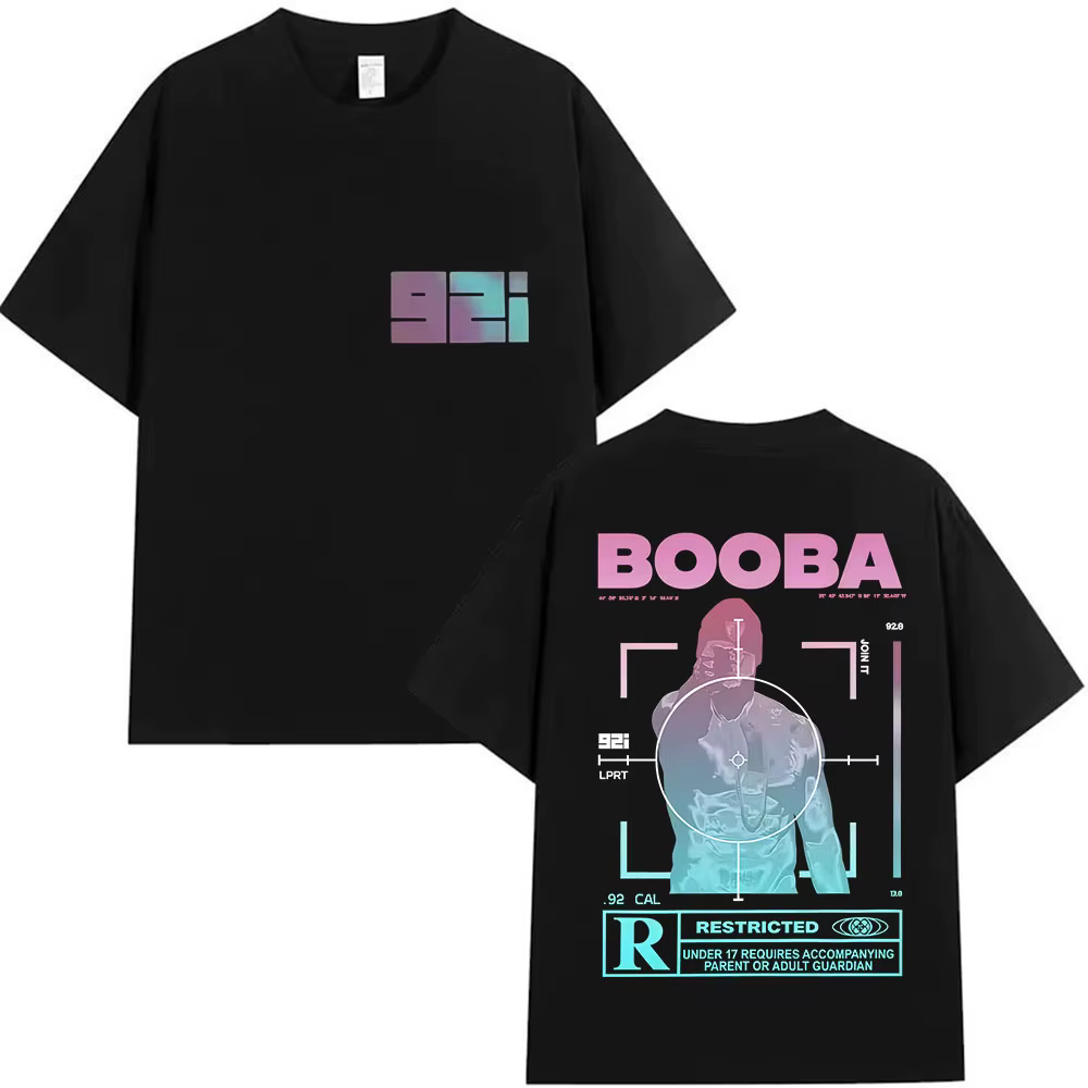 Rappeur BOOBA B2O Tour 2025 t-shirts graphiques hommes Hip Hop gothique à manches courtes T-shirt rétro haute qualité