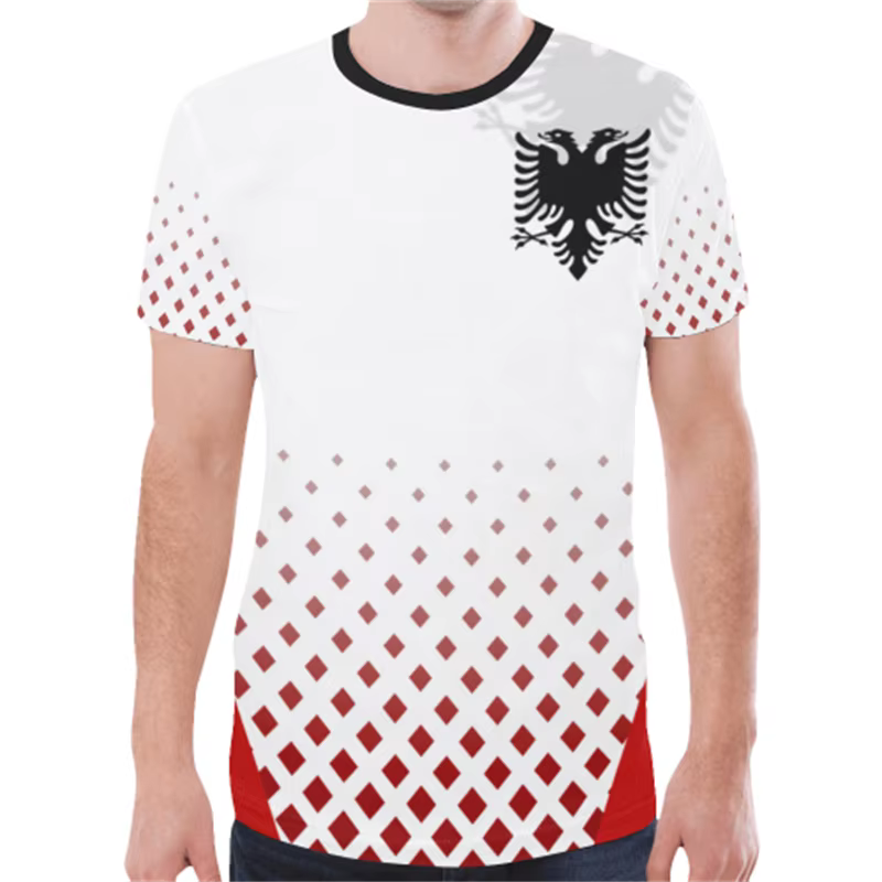Albania feel-T-shirt graphique avec impression 3D de l'emblème national JA ian