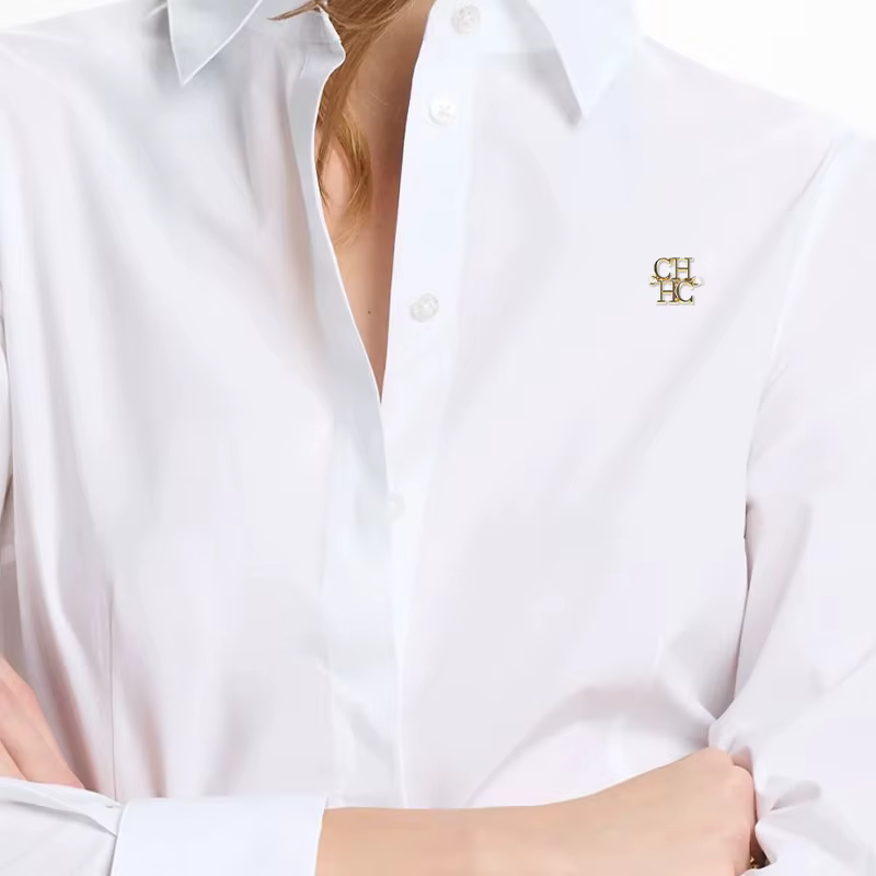 Nouvelle chemise blanche boutonnée pour femme