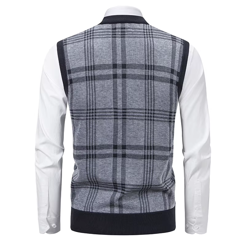 Gilet en tricot sans manches pour homme 2026 – Pull léger décontracté à col en V