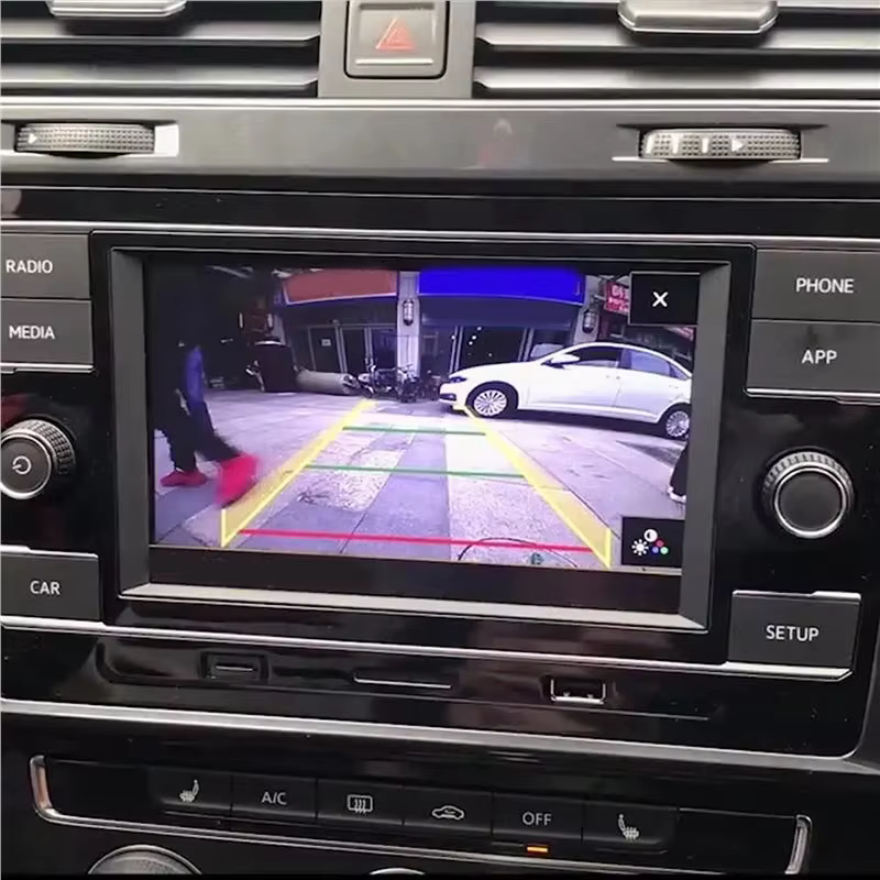 Caméra de recul avec logo rabattable pour voiture