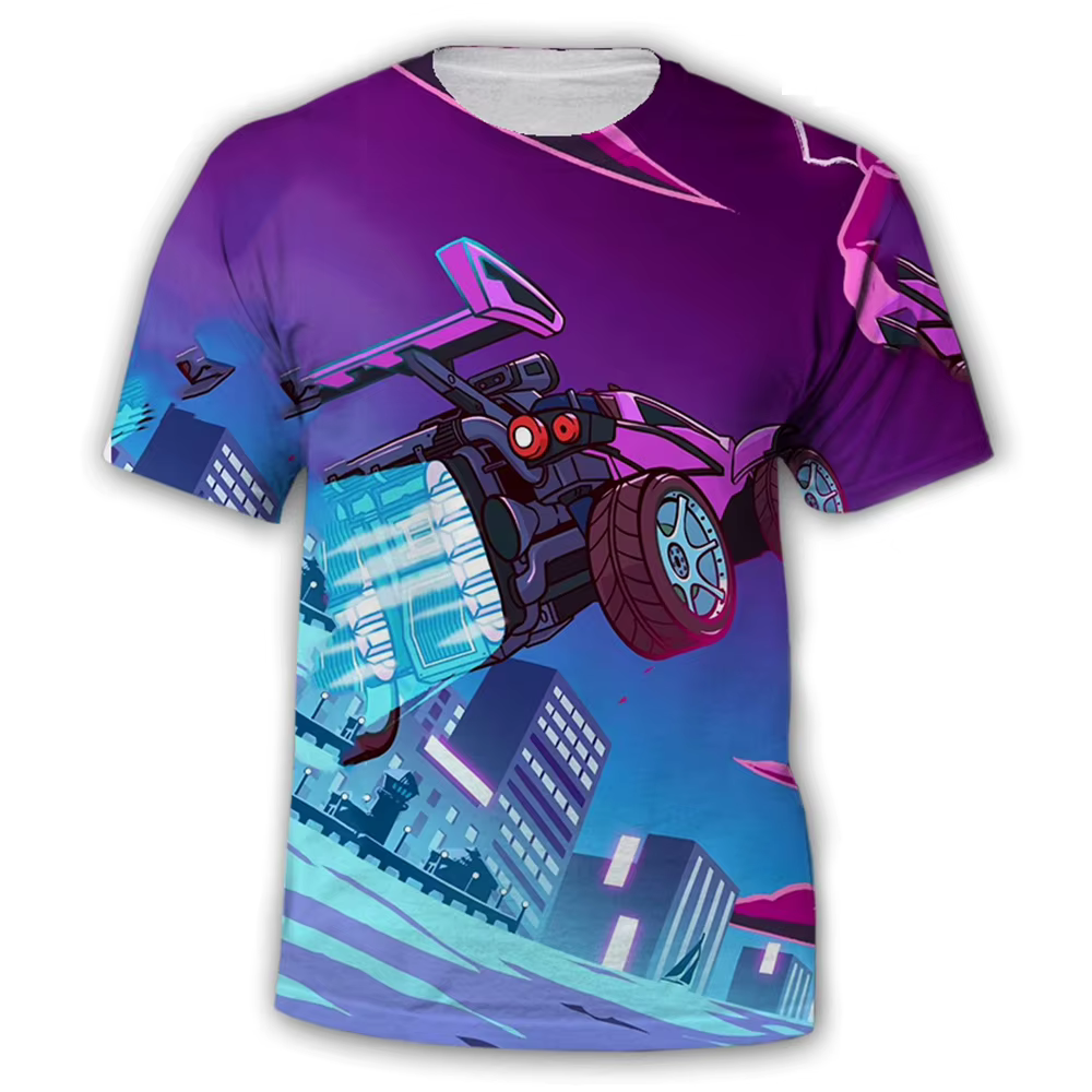 T-shirt décontracté au design créatif du jeu Rocket League