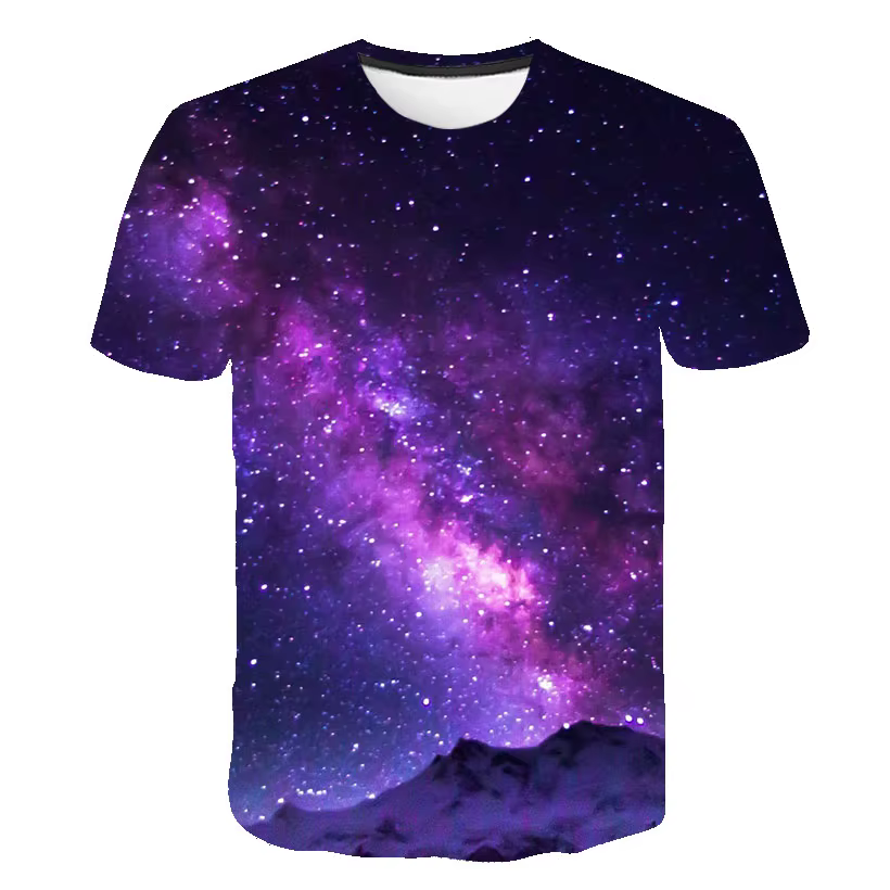Galaxy Space T-shirt imprimé 3D mode Streetwear hommes femme col rond t-shirts décontractés été surdimensionné Harajuku