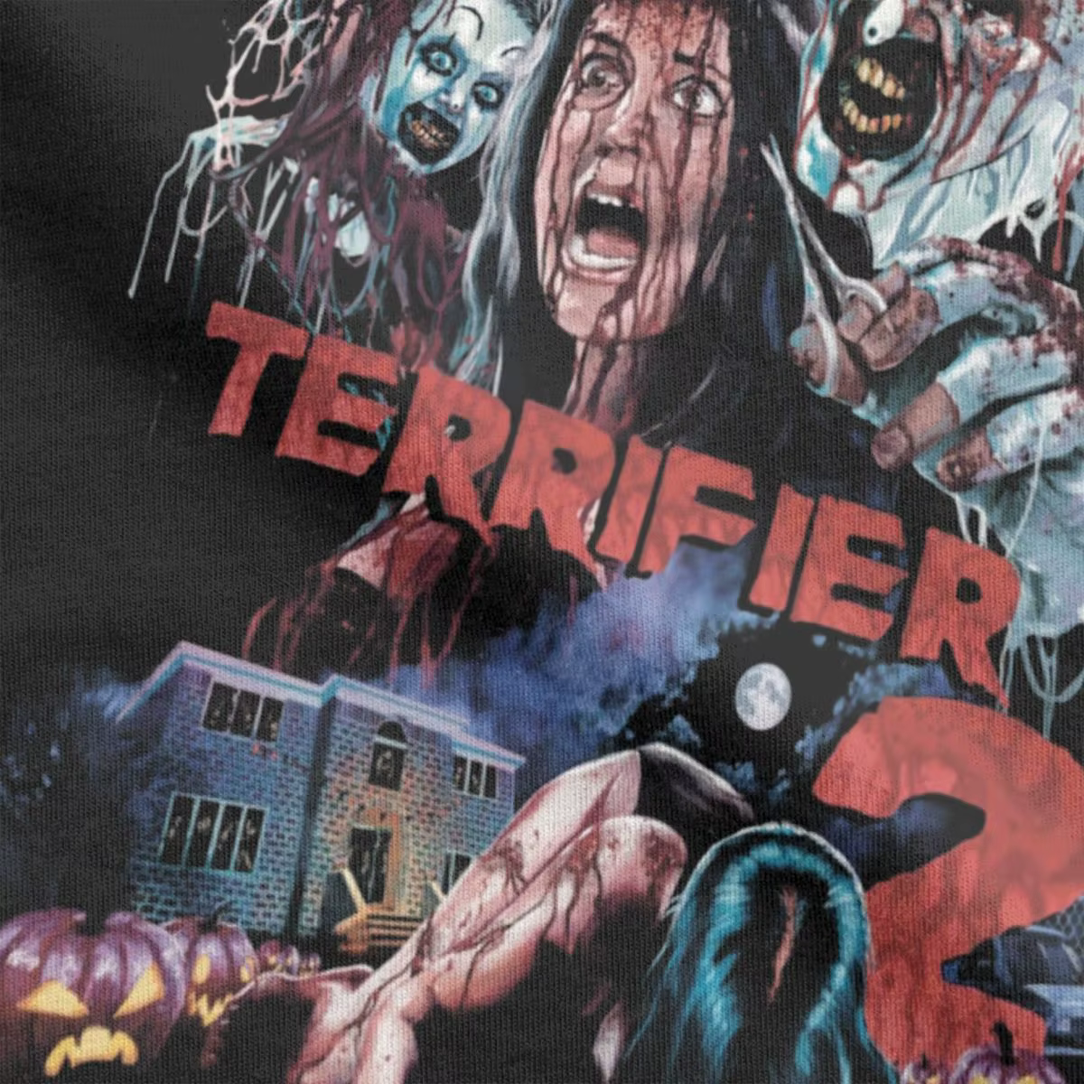 Années 80 vintage Terrifier 2 100% coton loisirs T-Shirt films d'horreur film slasher