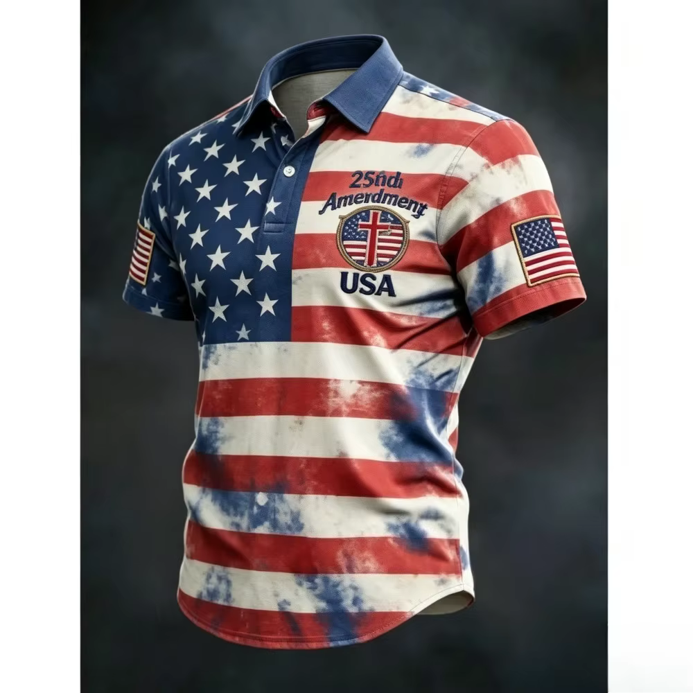 Nouveau T-shirt Polo Américain 2026 – 250e Anniversaire – Drapeau USA 1776-2026 – Vêtements Patriotiques pour le Jour de l'Indépendance Américaine – Quatrième de Juillet