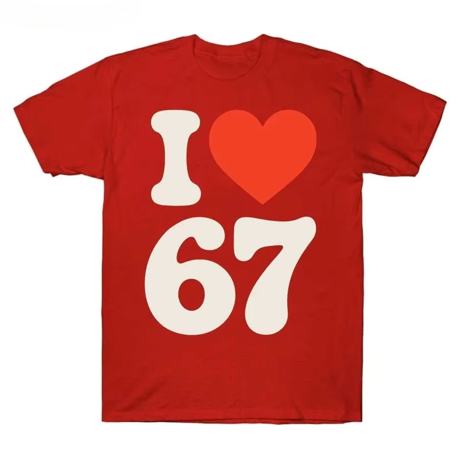 Meme I Love 67 T-Shirt imprimé pour femmes Streetwear manches courtes col rond hauts