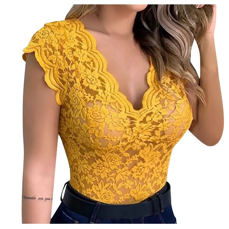 Nouveaux débardeurs pour femmes, débardeur sexy en dentelle à col en V pour l'été, sous-vêtement, bralette couleur bonbon, lingerie féminine en dentelle