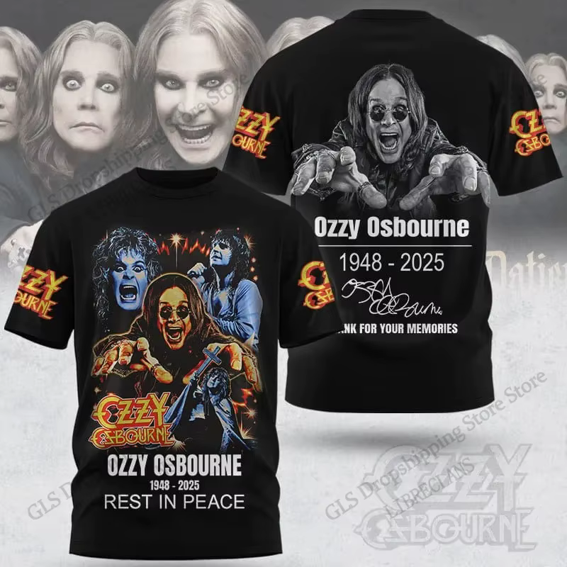 T-shirts Homme Vintage Ozzy Osbourne Unisexe Imprimé 3D T-shirt Hauts Mode Femme Grande Taille Vêtements d'Été 2025