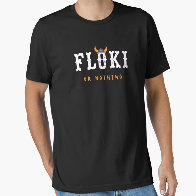 Floki ou rien Crypto crypto-monnaie 100% coton imprimé t-shirt pour hommes grande taille hauts pour adultes S-6XL