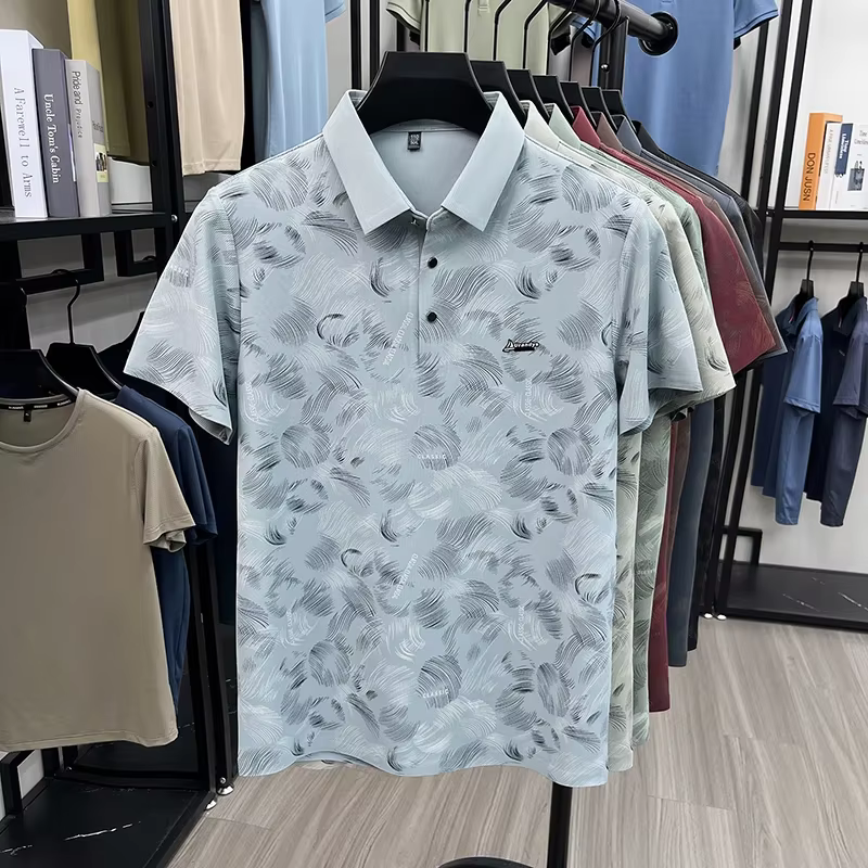 Polo brodé et imprimé avec logo minimaliste pour hommes