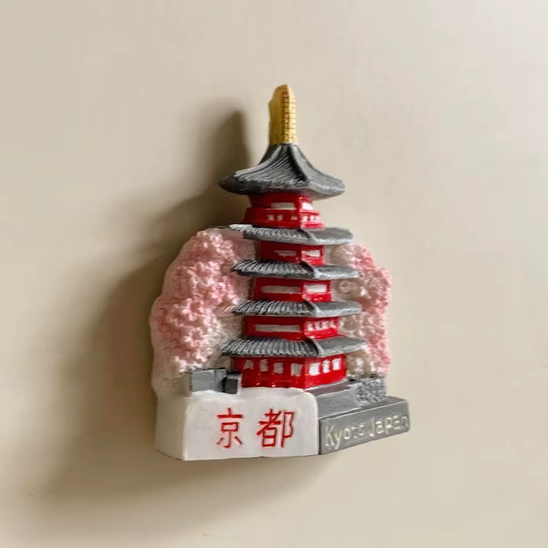 Tokyo Asakusa Temple 3D aimants pour réfrigérateur résine peinte souvenirs touristiques cadeaux Kyoto culturel créatif