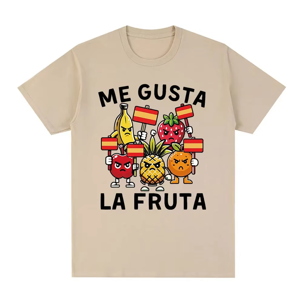 Me Gusta La Fruta T-shirt drôle j'aime les Fruits espagnol Meme imprimé T-shirts femmes