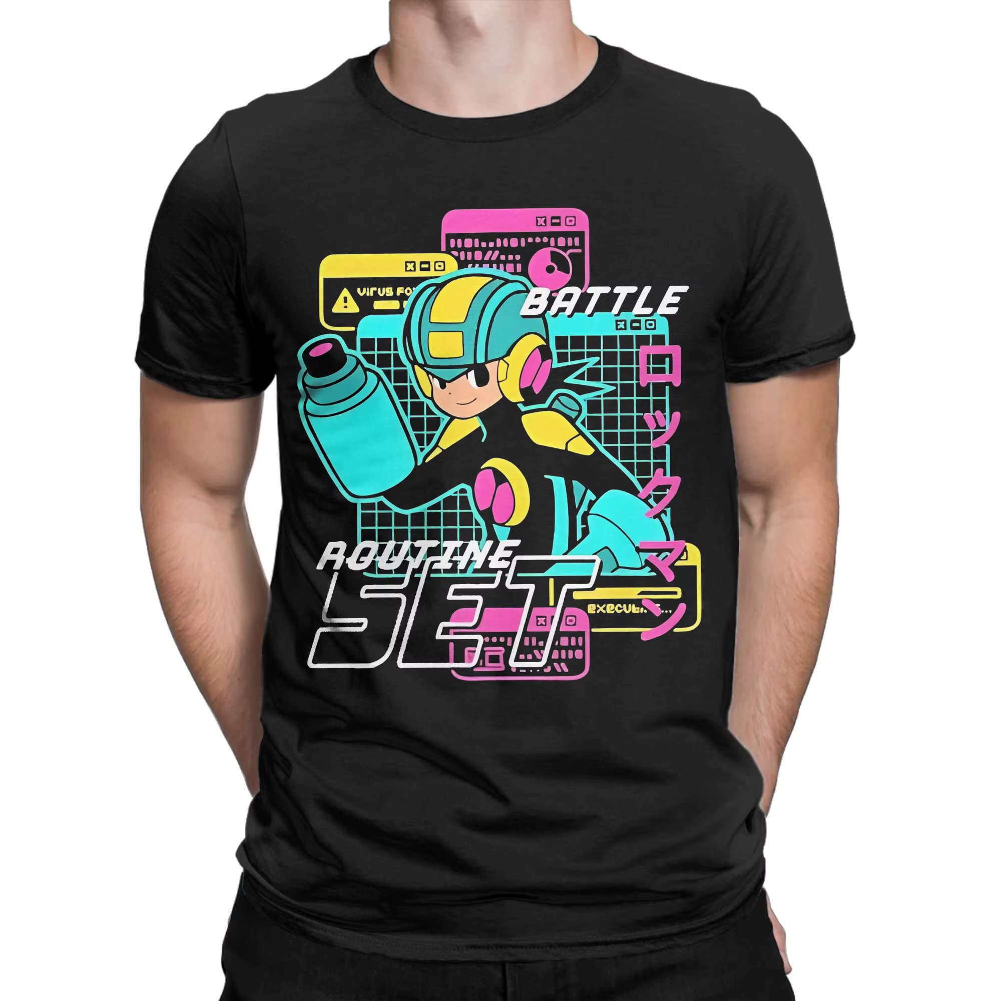 T-shirts imprimés Mega Man Robot World Game pour hommes et femmes