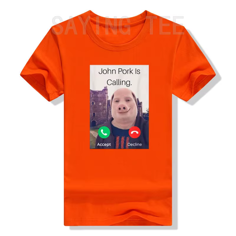 John Pork Is Calling answer and Phone T-Shirt