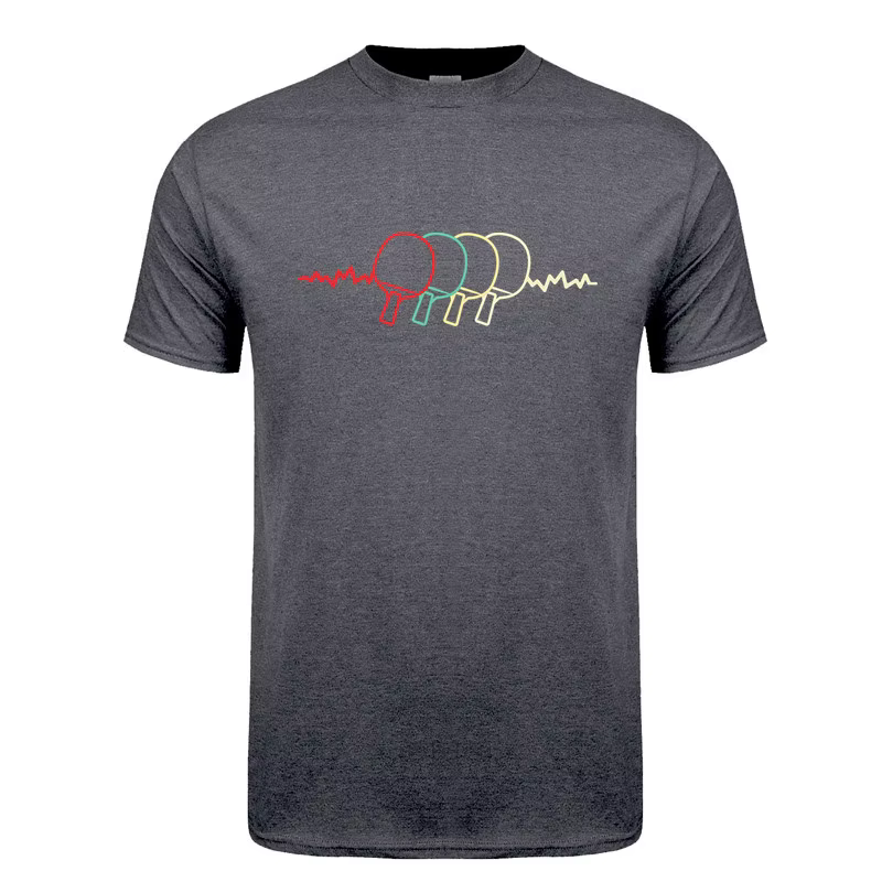 Heartbeat T Shirt Hommes À Manches Courtes Coton Tennis De Table Économie Homme Vêtements Tees Y-TP-013
