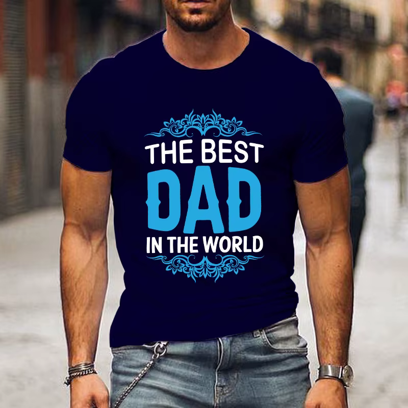 Chaud le meilleur papa du monde fête des pères graphique à manches courtes T-Shirts pour hommes chemises T-Shirt ample