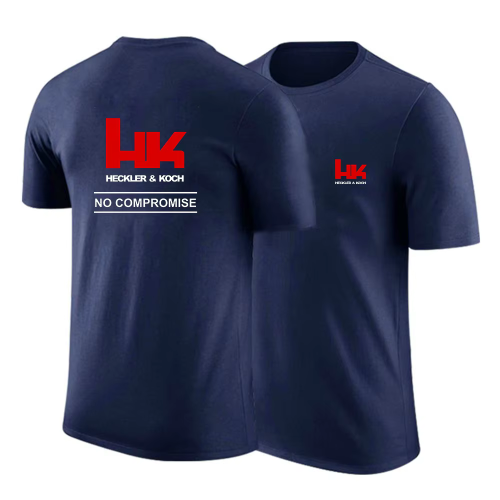 Hk Heckler Koch No Compromise Marque de créateur T-shirt à col rond pour hommes à la mode Sport décontracté à manches courtes Respirant Cool Top