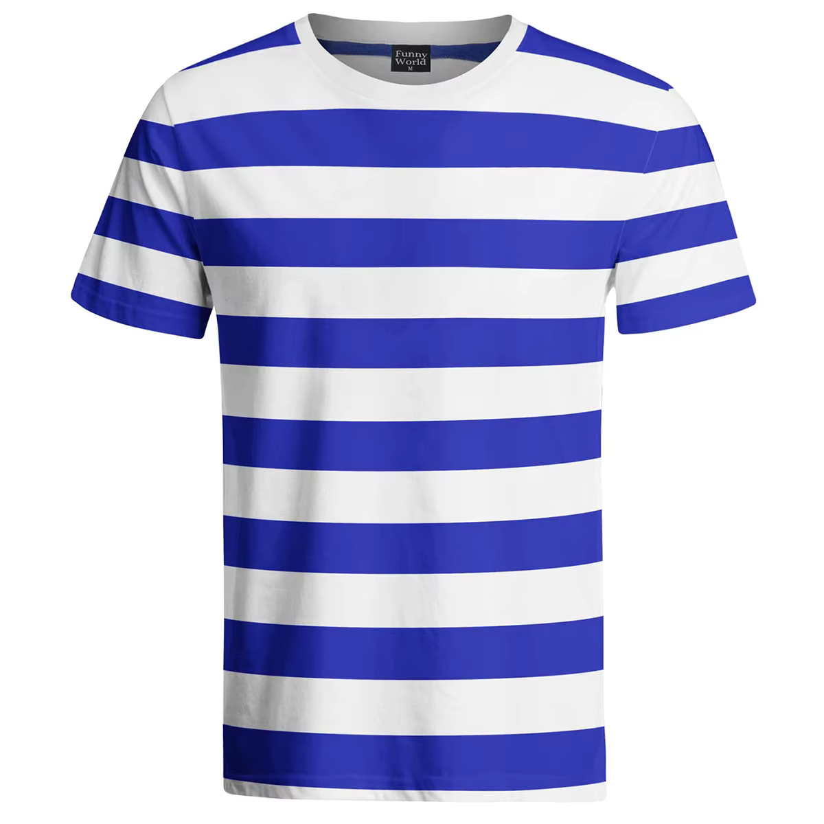 T-shirt rayé noir et blanc pour homme