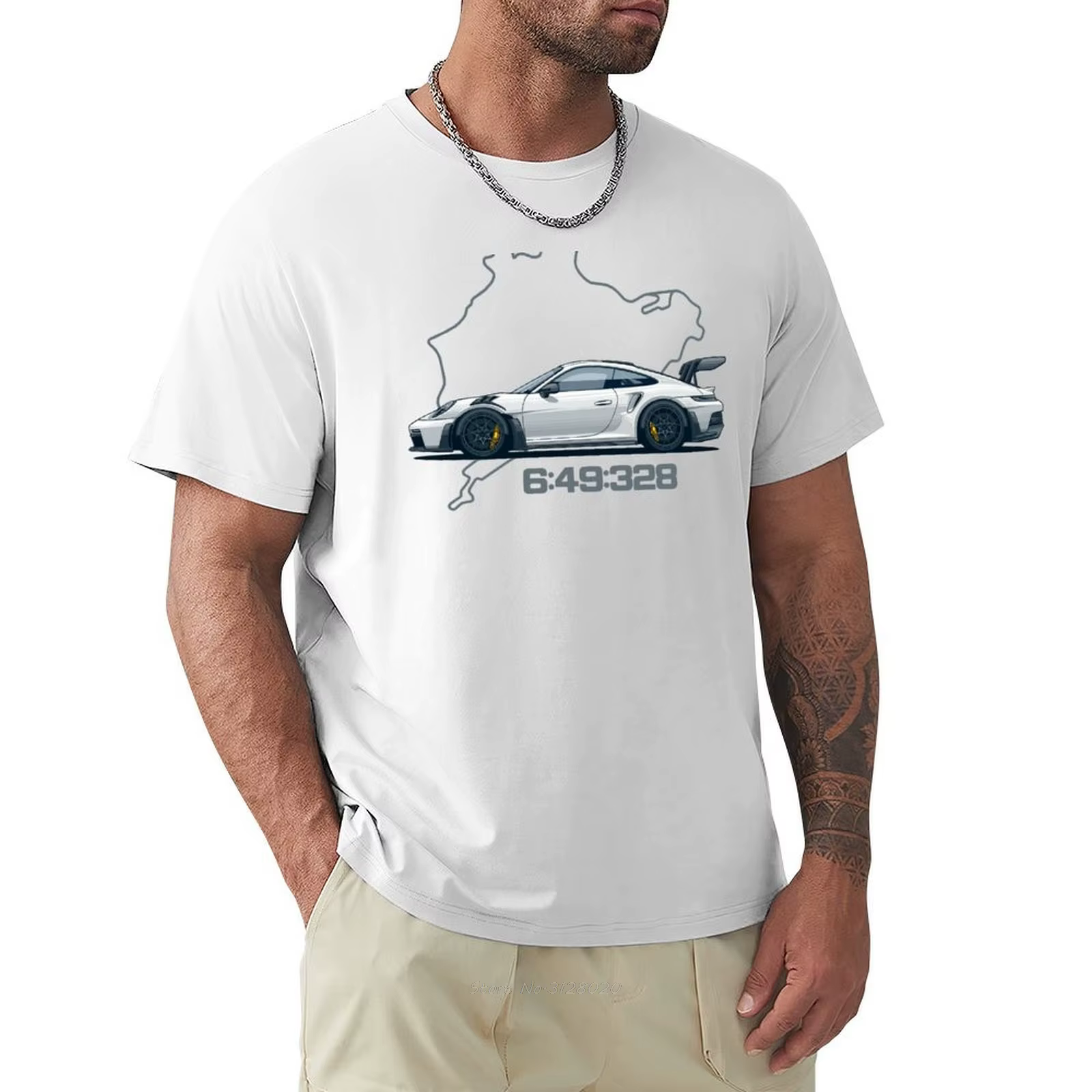 992 GT3 RS Nordschleife T-shirt pour un garçon grande taille hauts garçons blancs hommes vêtements t-shirts mode