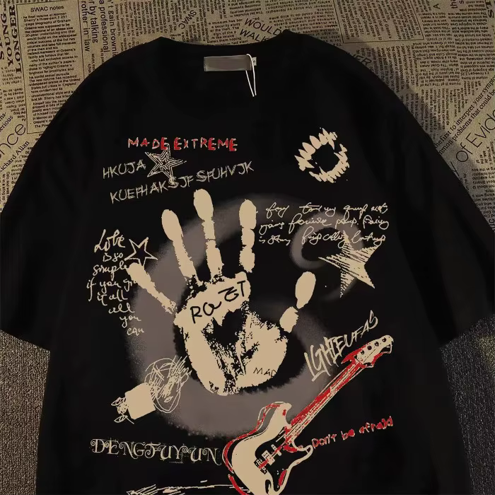 T-shirt à manches courtes et col rond pour hommes/femmes