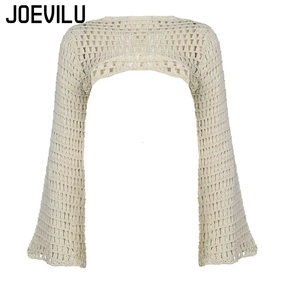Haut court ajouré en tricot au Crochet pour femmes