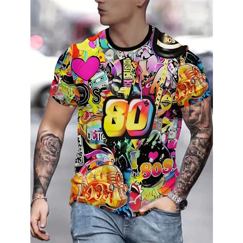 T-shirt manches courtes col rond pour hommes