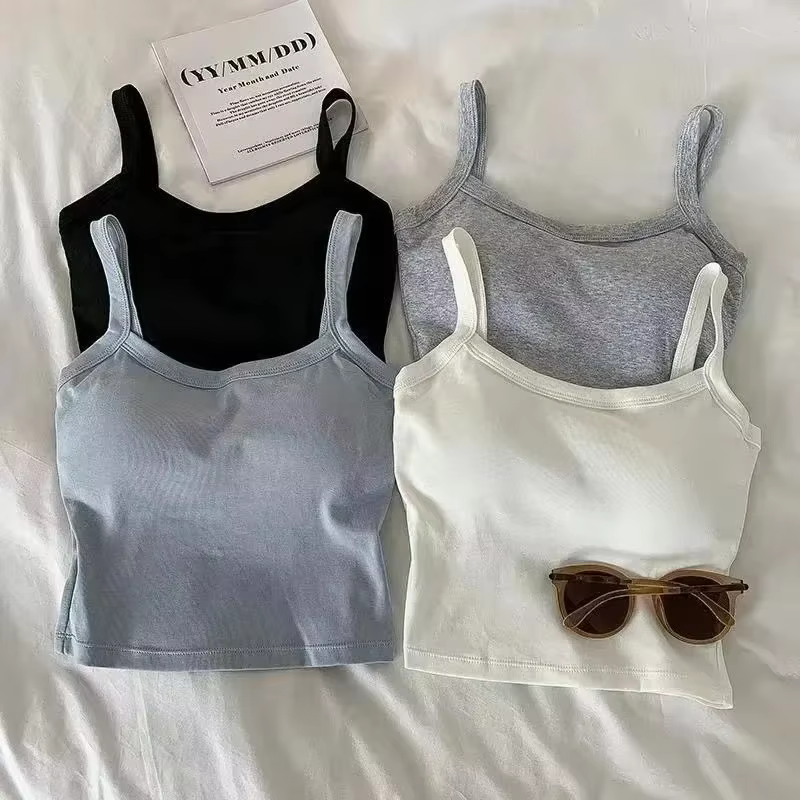 Haut court femmes Sexy hauts sans manche mode sous-vêtements féminins dame Camisole fille basique T-shirt gilet Lingerie soutiens-gorge bustiers nouveau