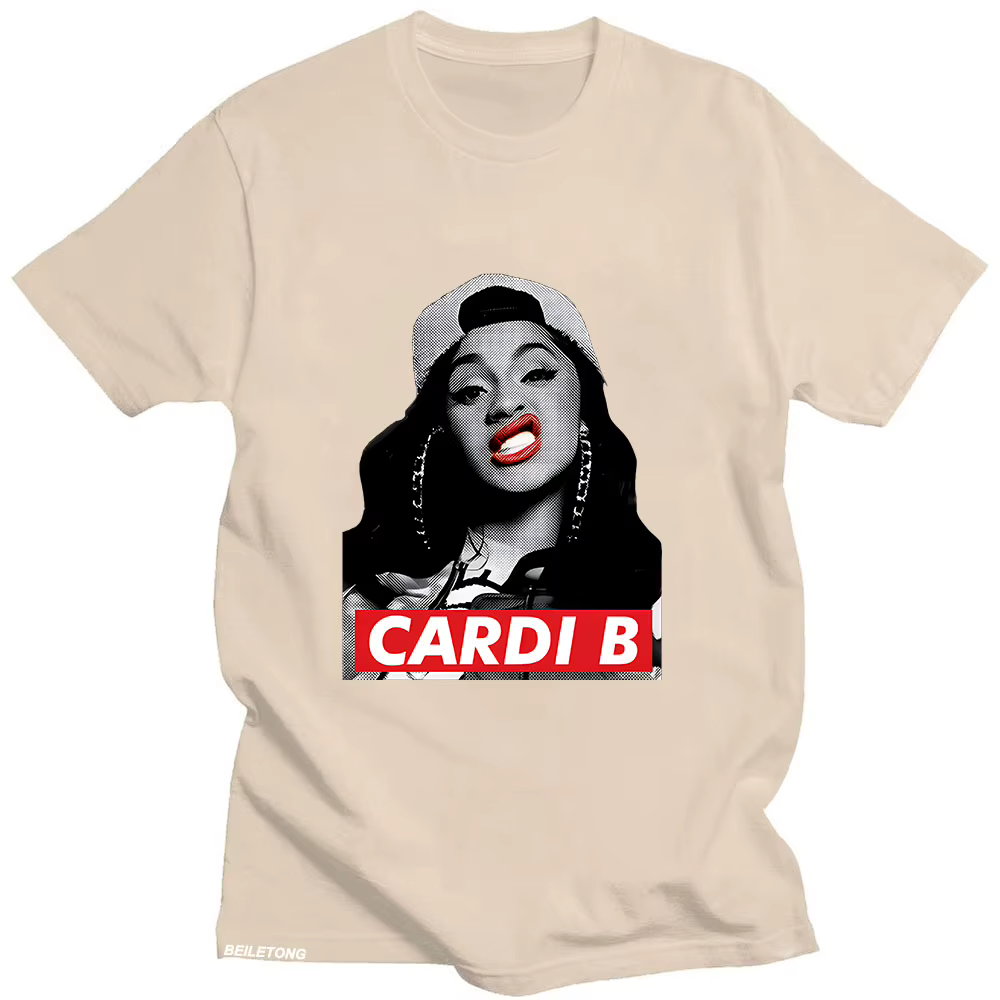 T-shirt Cardi B en coton avec impression graphique