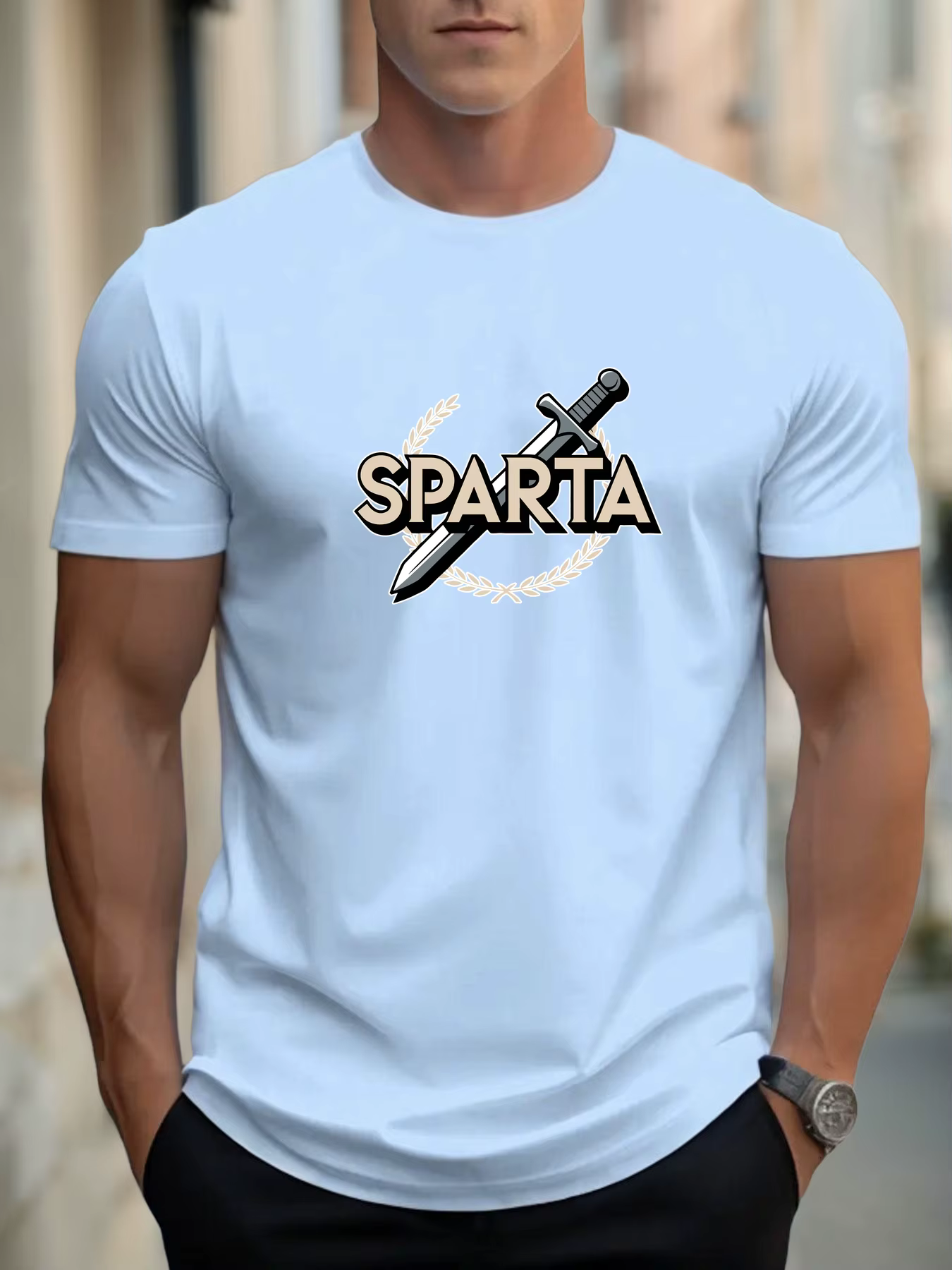 T-shirts pour hommes spartiate 100 % coton impression graphique été t-shirt col rond décontracté respirant style de rue haut quotidien